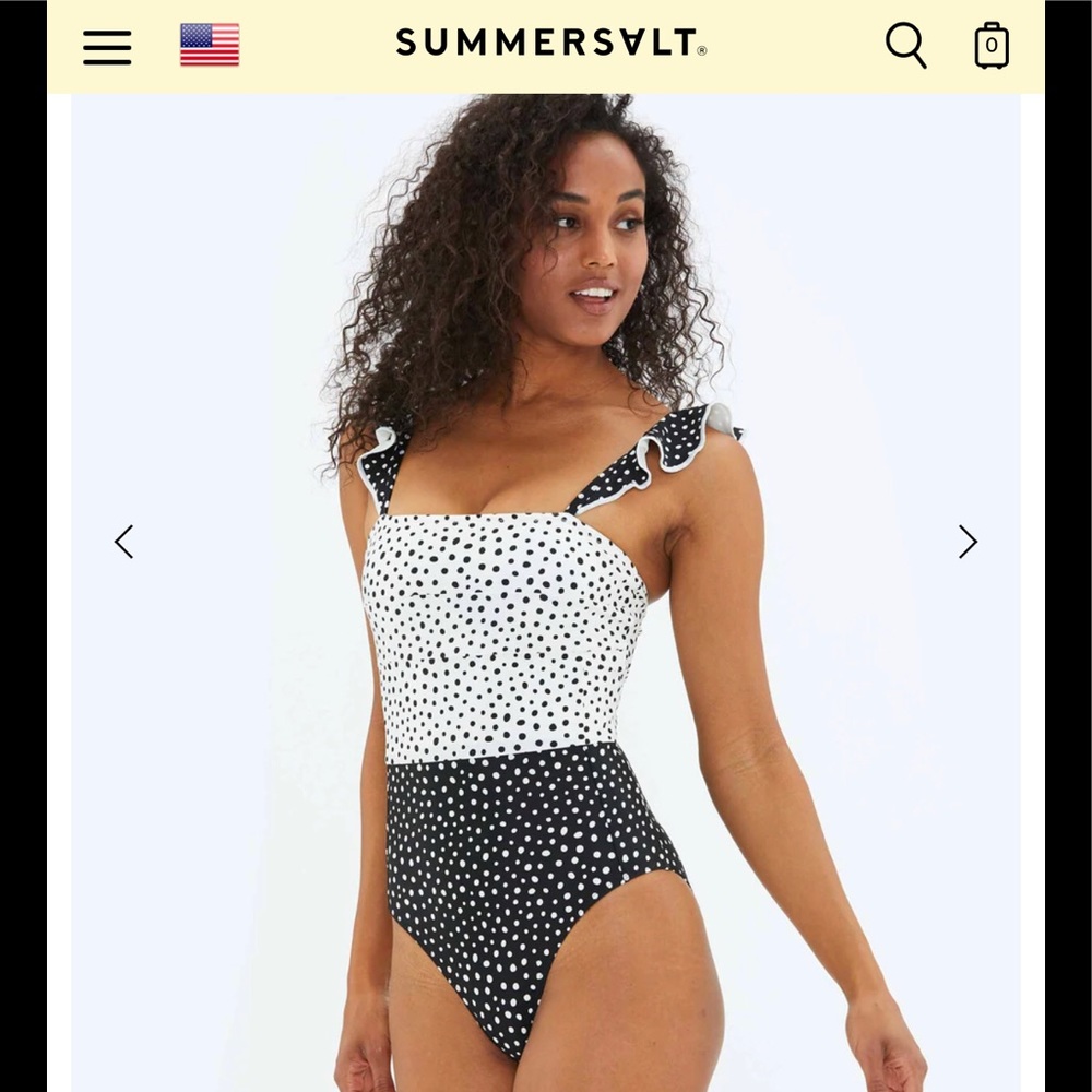 summersalt Black and White Polka Dot One-Piece Swimsuit